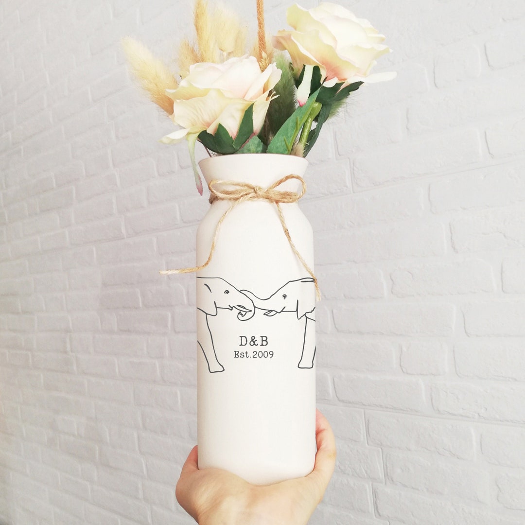 14th Anniversary Gift Ivory Wedding Gifts for Him Her Wife Vase Flower