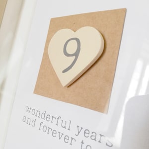 Pottery anniversary gift 9th year personalize for her him man husband wife wedding nine 9 anniversary custom frame and wall decor gifts
