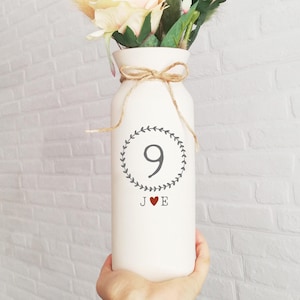 9 year wedding anniversary willow gift her gifts 9th ninth pottery flower vase for wife him custom inscription personalized monogram ceramic