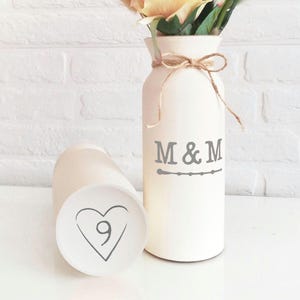 Keramik Jubiläumsgeschenk für sie 9 Jahre Hochzeitsgeschenke Frau Mann 9 Jahre Ehemann neunte neun ihn Vase echte Keramik individuelle Initialen personalisiert