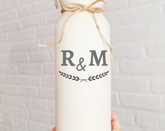 9th anniversary vase pottery gifts wedding gift pottery flower vase for her wife, Custom vase personalized monogrammed for nine year
