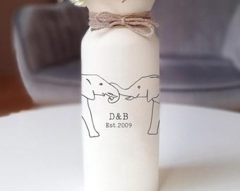 Ivory anniversary gifts 14th for him her wife husband men elephant personalized vase fourteenth 14 year gift wedding custom monogrammed