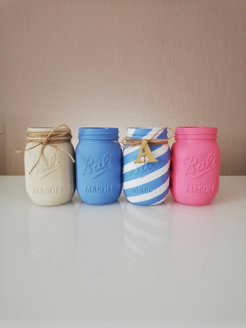 Painted ball Mason Jars with flowers home decor mason jar Etsy