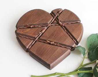 7th anniversary gift for wife men copper him her couple 7 year seventh husband unique wedding heart