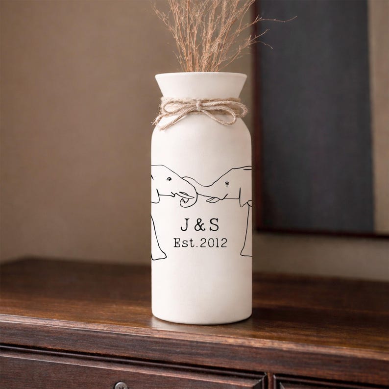 Ivory anniversary gifts 14th for him her wife husband men elephant personalized vase fourteenth 14 year gift wedding custom monogrammed image 2