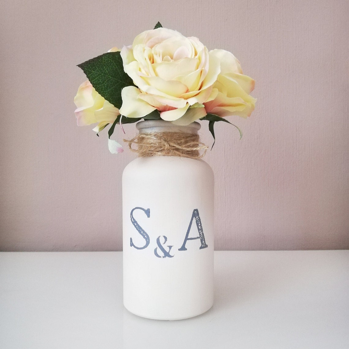 Pottery Anniversary Gift Vase Personalized Custom Flower Etsy
