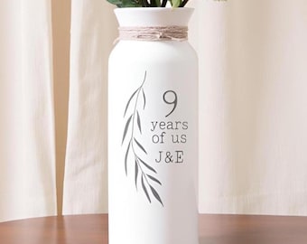 9 year anniversary gift for wife willow gifts 9th ninth pottery flower vase for her wife him custom inscription personalized monogrammed
