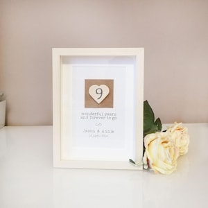 9th anniversary pottery gift personalize for her him man wife wedding nine 9 year anniversary custom frame and wall decor gifts