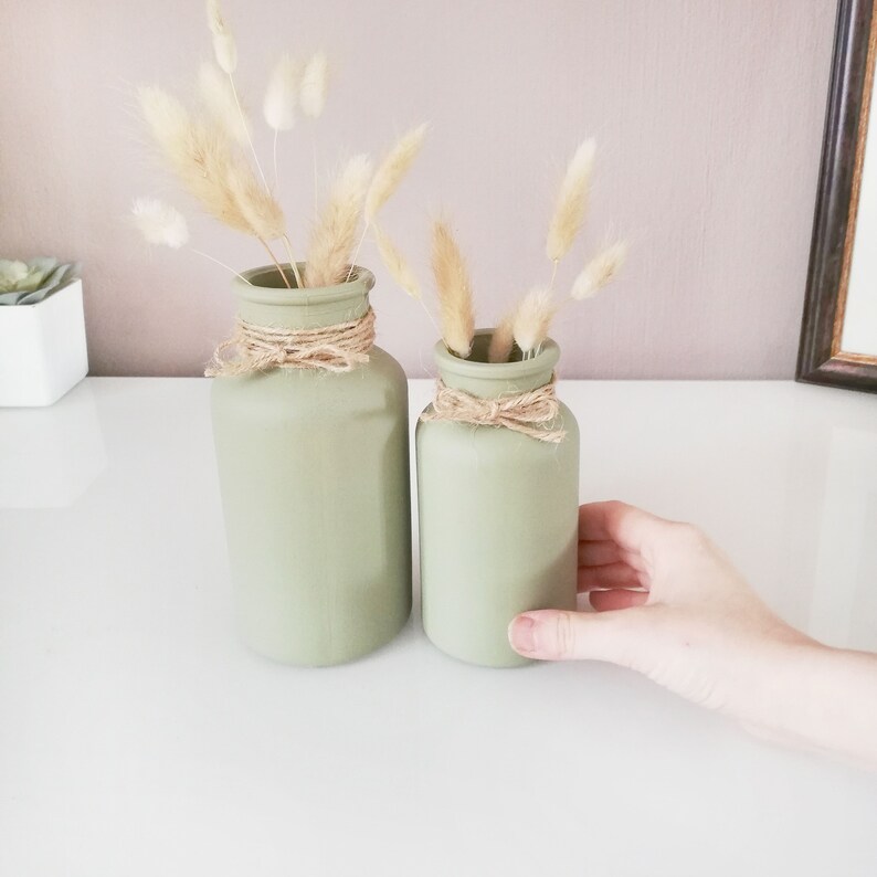 Sage Green Decor Vase Room Home Vases Slim Pastel Flower Vase Etsy