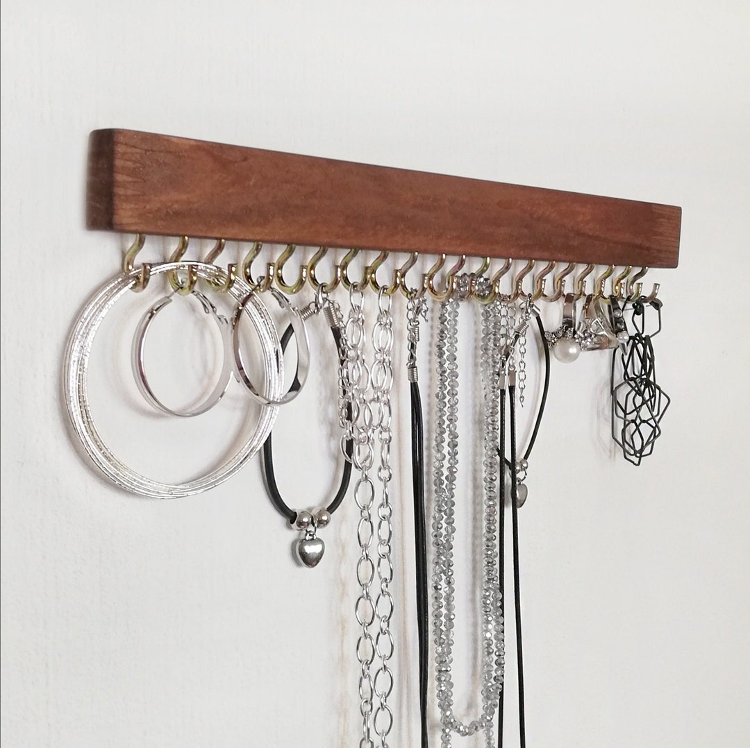 Jewelry Organizer Wall, Hanging Necklace Holder, Jewelry Shelf With
