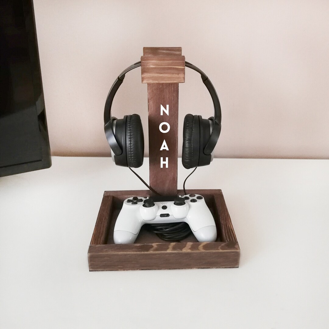 Headphone Stand Controller Holder, Gaming Stand Hanger, Custom Wood