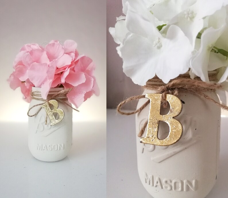 Painted ball Mason Jars with flowers home decor mason jar Etsy
