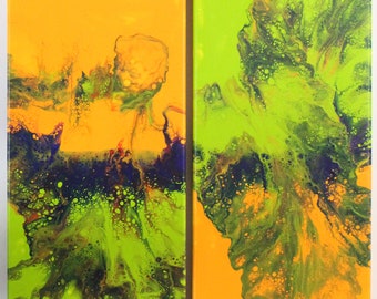 Green&Orange, Acrylbild auf Leinwand