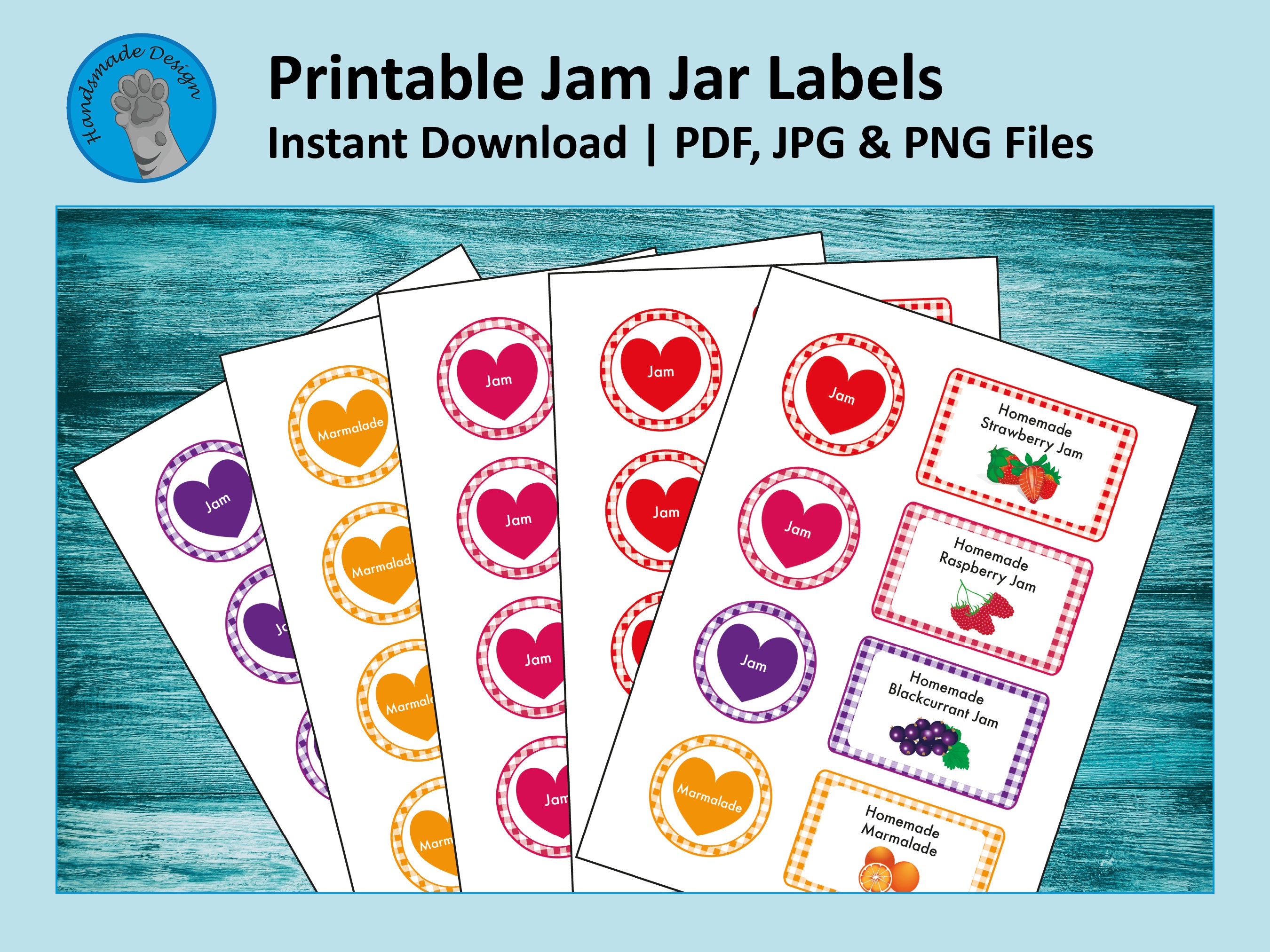 Printable Jam Jar Labels Instant Download Strawberry Jam - Etsy UK
