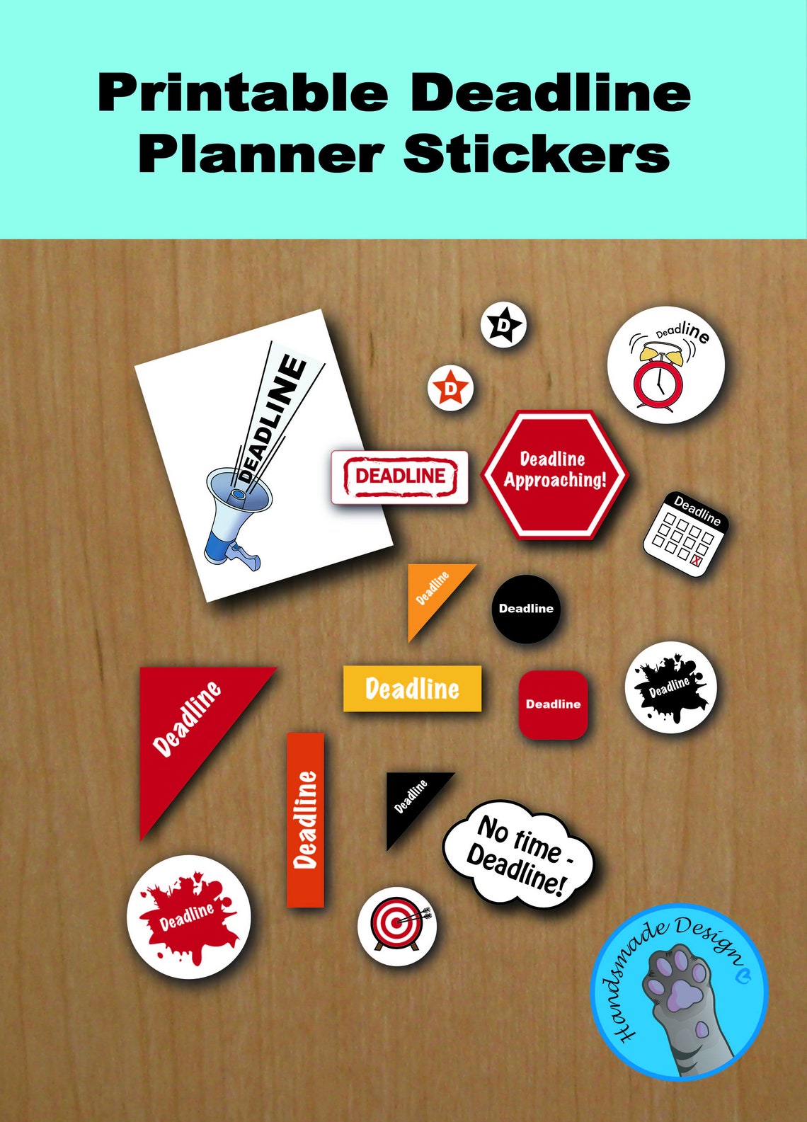 Printable Deadline Stickers for Planners and Diaries A4 &amp; US | Etsy