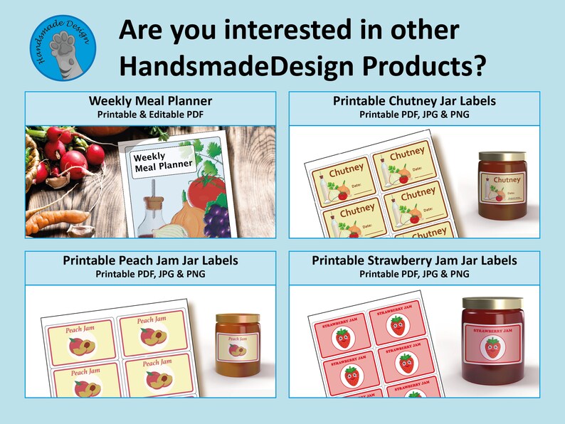 Printable Jam Jar Labels Instant Download Strawberry Jam - Etsy UK