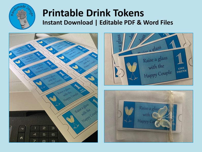 Printable Drink Tokens Editable Drinks Tickets - Etsy