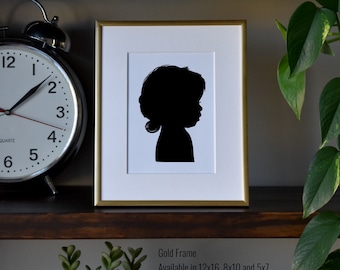 Custom Silhouette Portrait | Custom Drawing | Silhouettes | Framed Print
