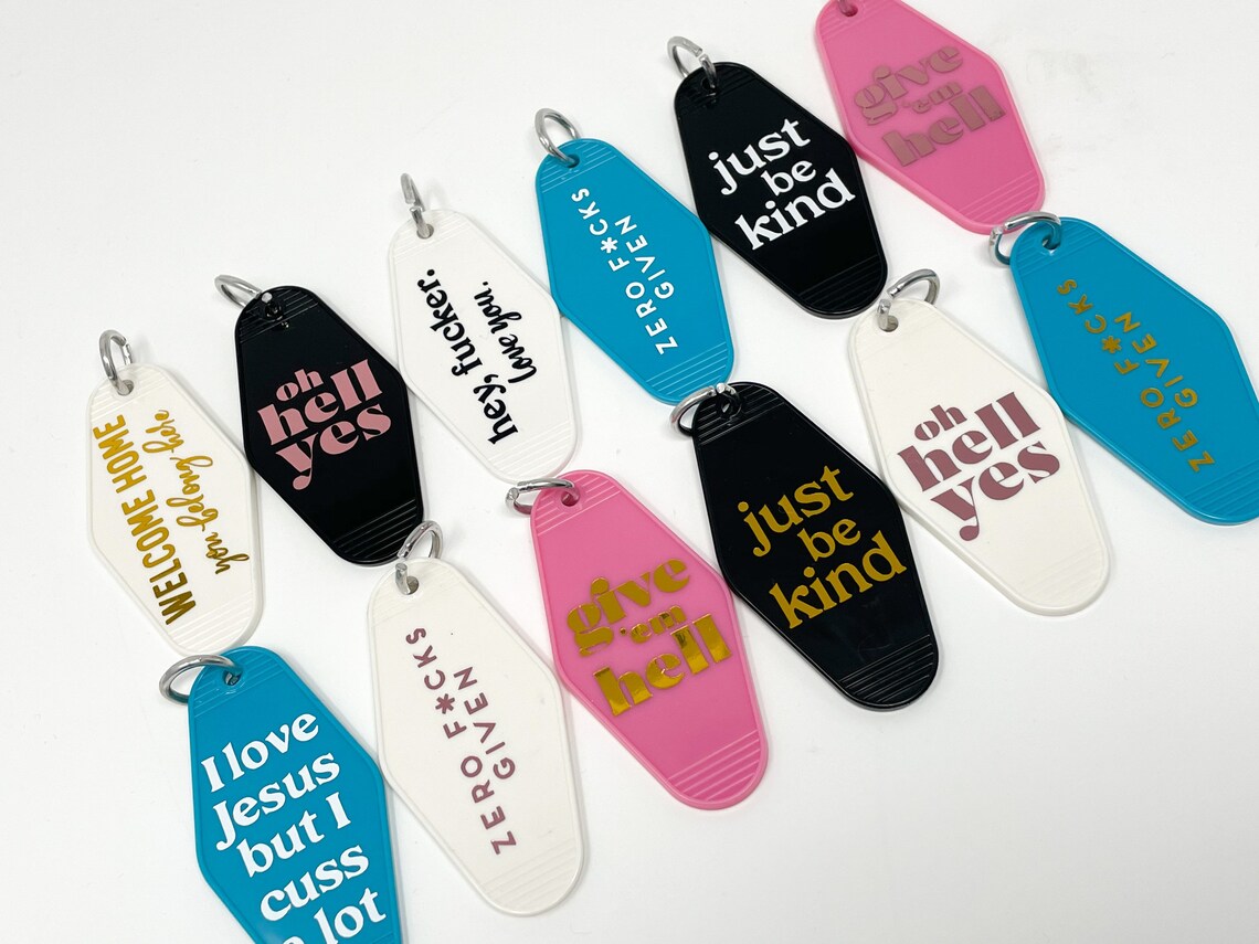 Custom Design Key Tag Vintage Motelstyle Key Tag Motel Etsy