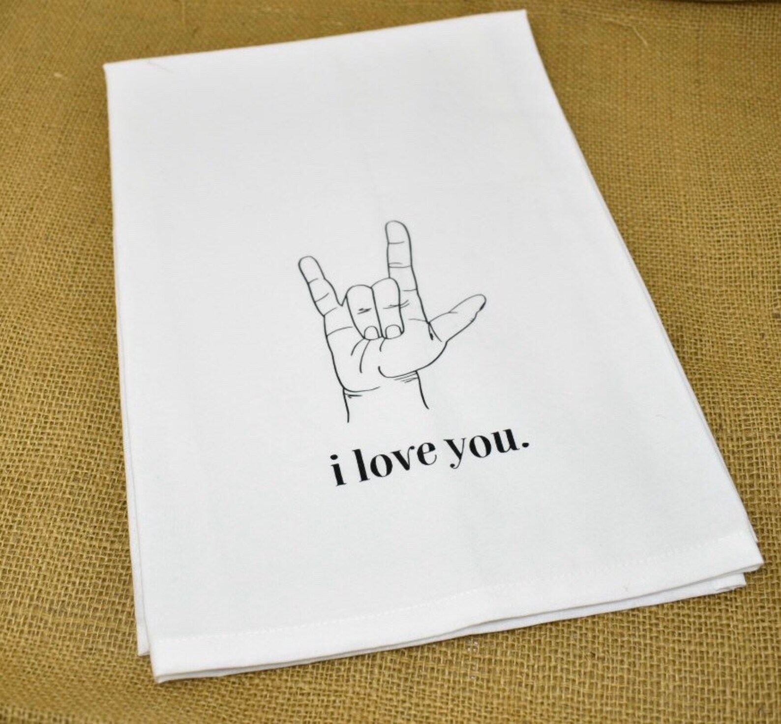 I Love You Tea Towel Hand Towel ASL Sign Language Etsy