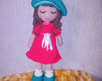 knitted doll, crocheted doll, knitted doll with clothes, knitted doll to order, handmade knitted doll, knitted doll as a gift