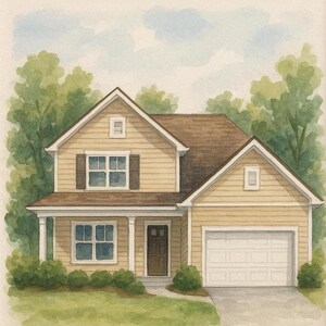 Custom Hand Painted Watercolour House Painting