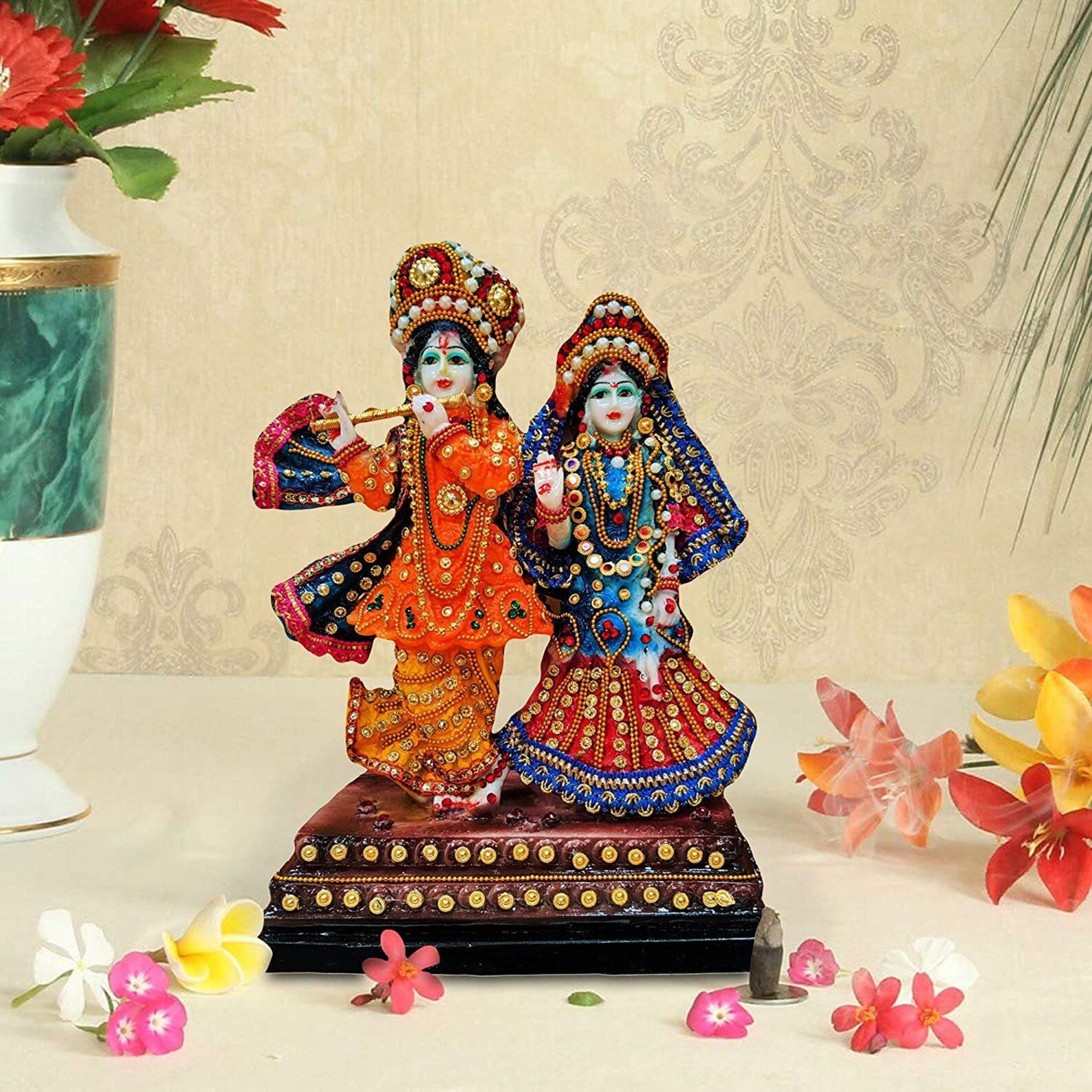 Lord Radha Krishna Murti Statue Idol Showpiece Gift Etsy