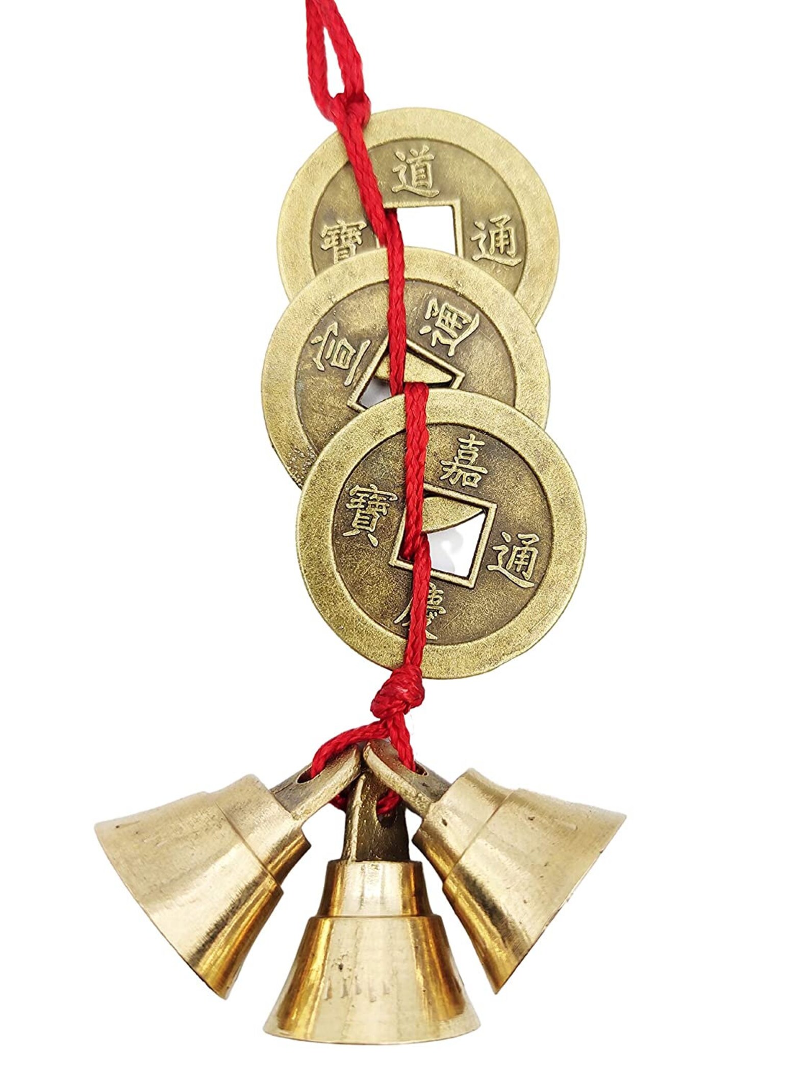 Fengshui Vastu Lucky Brass Hanging 3 Bell 3 Chinese Coins Main Etsy