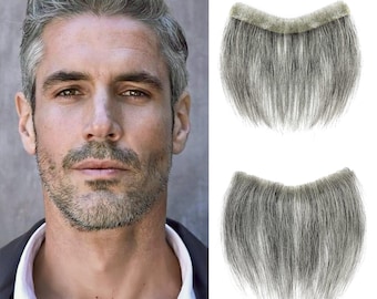 Parrucchino frontale 6" lungo per uomo Estensione dei capelli Nastro diritto per perdita dell'attaccatura dei capelli in capelli umani Sostituzione Topper Soluzione per la perdita dei capelli Toupee