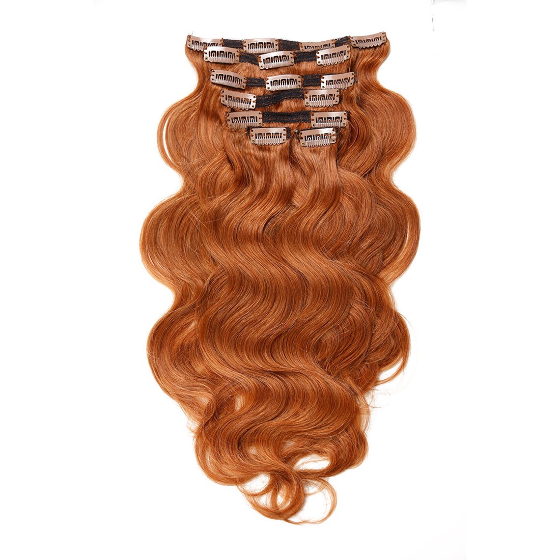 Copper Red Hair Extensions Body Wave Human Hair Clip ins 120 Etsy