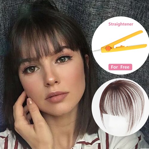 Meiverah Human Hair Clip In Hair Bangs 3d Clip On Bangs Topper Etsy