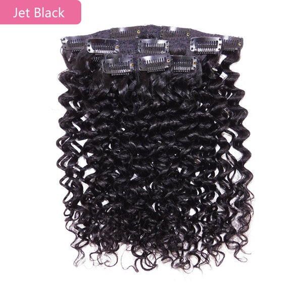 Jerry Curly Clip in Hair Extensions Clips in-Human Hair for Black Women