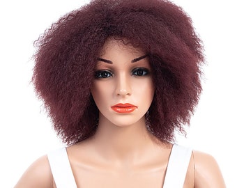 Synthetic Afro Wig for black Women Yaki Straight 8inch African Natural Cosplay Hair wigs…