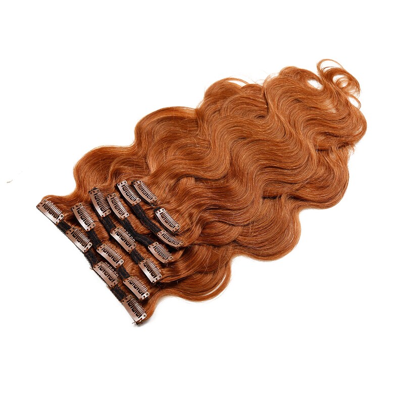 Copper Red Hair Extensions Body Wave Human Hair Clip Ins 120 Etsy