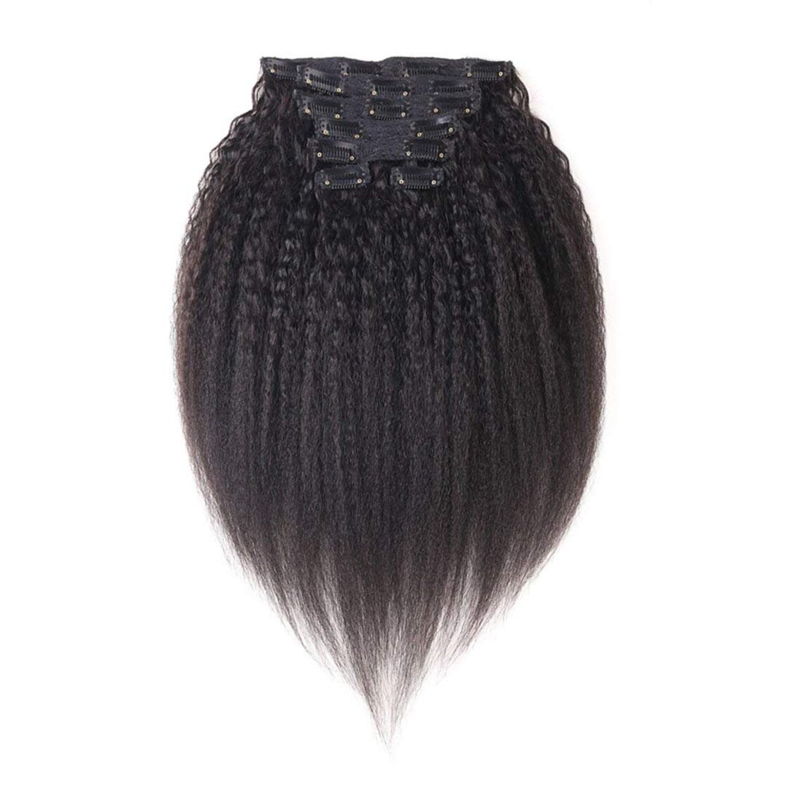 Clip in Yaki Straight Human Hair Extensions 16 Inches to 20 Etsy