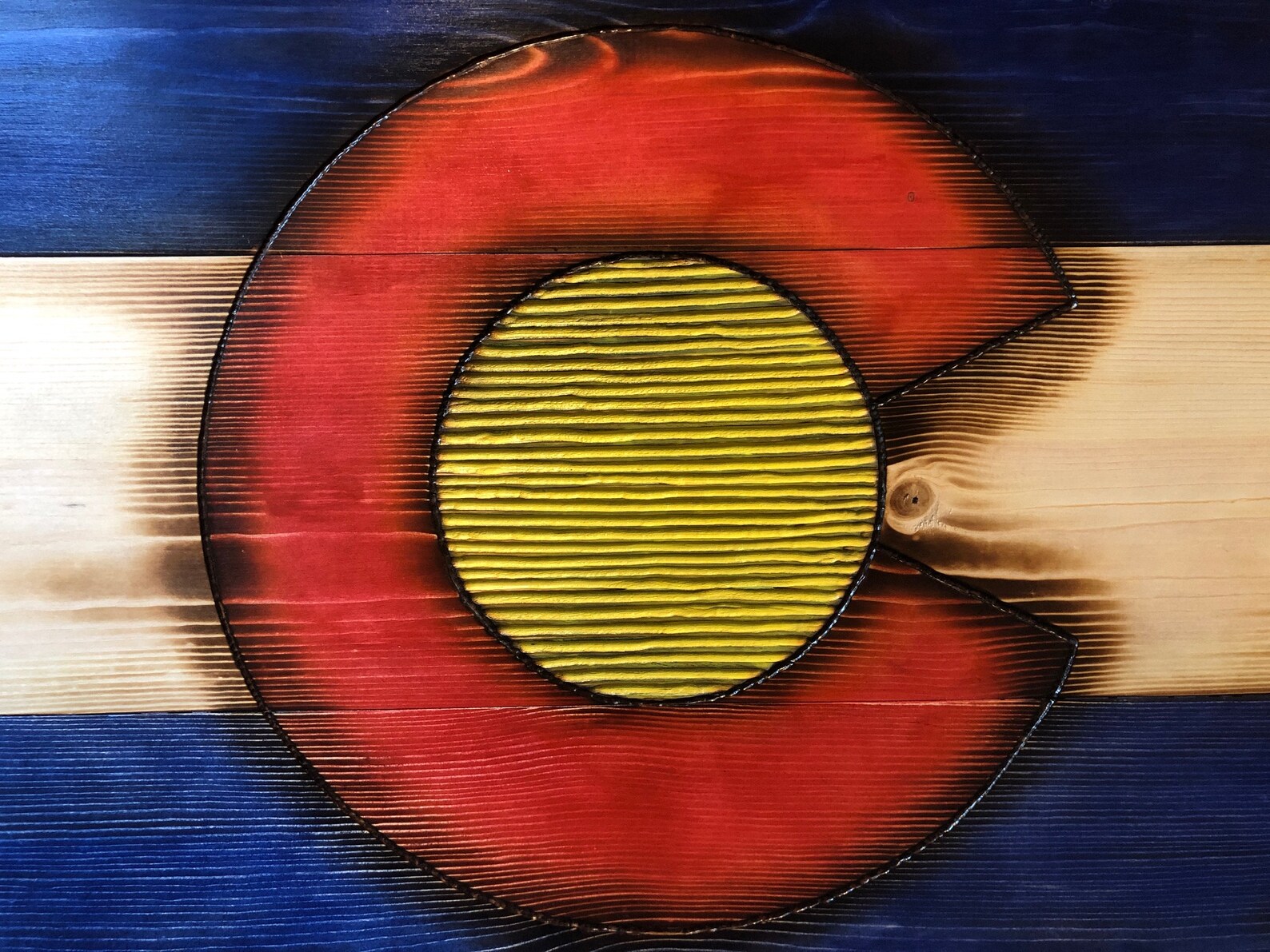 Handcarved Wood Colorado State Flag Wall Art Décor Rustic Etsy