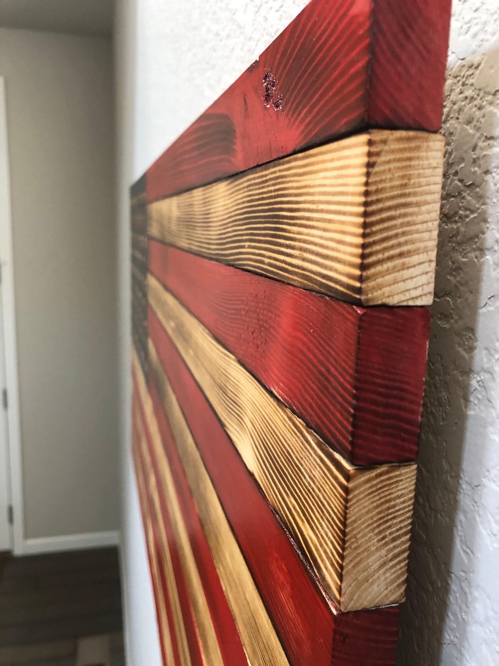 Handcarved Wood American Flag Wall Art Décor Rustic Handmade Etsy