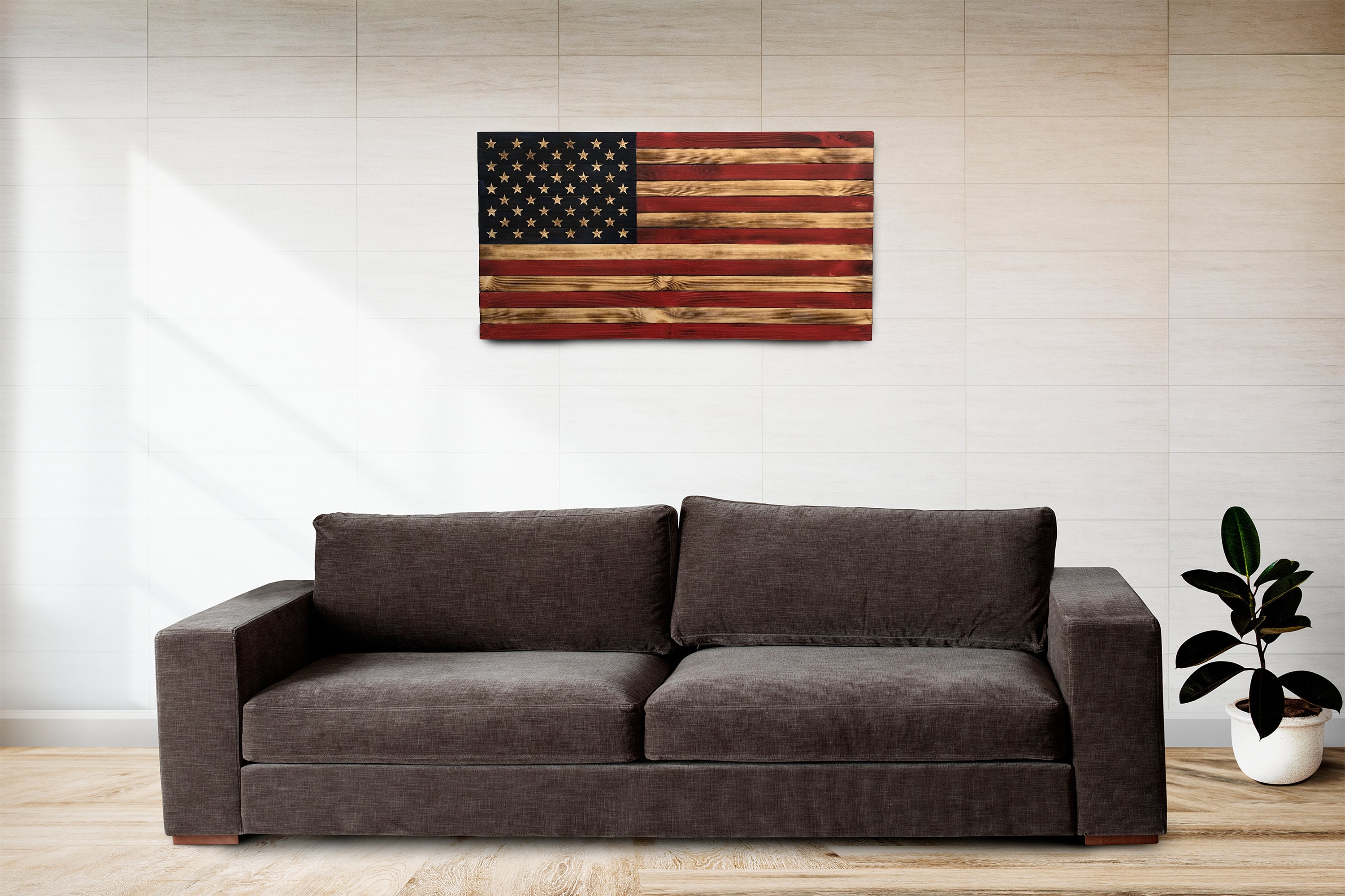 Handcarved Wood American Flag Wall Art Décor Rustic Handmade Etsy