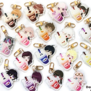 Dangan Drinks DR1 DR2 DRV3 Character Chibi Keychains (Double-Sided)
