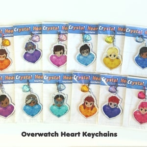 Overwatch Heart Acrylic Charm Character Keychains (Single-Sided)