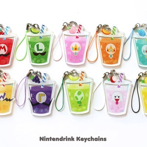 Nintendrink Acrylic Charm Keychains (Single-Sided / Double-Sided)