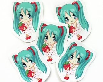 Strawberry Miku Chibi Sticker Single