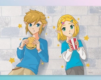 Casual Link & Zelda Diner Food Poster