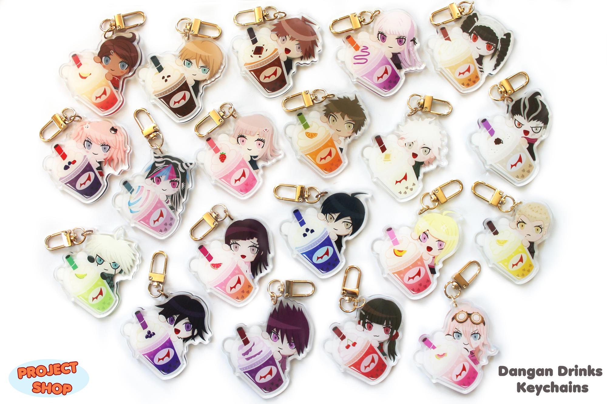 Dangan Drinks DR1 DR2 DRV3 Character Chibi Keychains (Double-Sided)