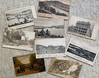 Mooie set van 9 vintage ansichtkaarten uit 1906 - 1909, Ephemera, antieke papieren kaarten, gebruikte ansichtkaarten, oude fotografie, verzamelaars