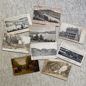 Mooie set van 9 vintage ansichtkaarten uit 1906 1909, Ephemera, antieke papieren kaarten, gebruikte ansichtkaarten, oude fotografie, verzamelaars afbeelding 1