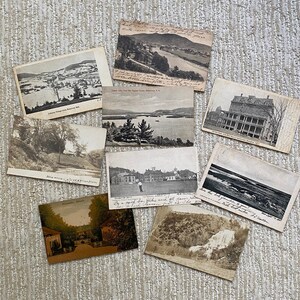 Hermoso conjunto de 9 postales vintage de 1906 a 1909, efímera, tarjetas de papel antiguas, postales usadas, fotografía antigua, coleccionistas