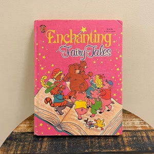 Enchanting Fairy Tales Honey Bear Books, Vintage Story Goldilocks and the Three Bears, Little Pigs, Children&#39;s Storybook, Kids Bookshelf