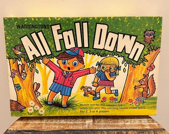 Retro Waddingtons All Fall Down Game, Vintage Children's Toys, Nostalgic 1970's Board Game, Collector's Item, Old Fashioned Toy Gift