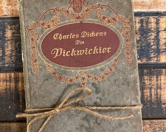 Antieke Charles Dickens Die Pickwickier Duitse Roman, The Pickwick Papers Negentiende eeuw Verhalenboek, Vintage Literatuur Mooi Boek